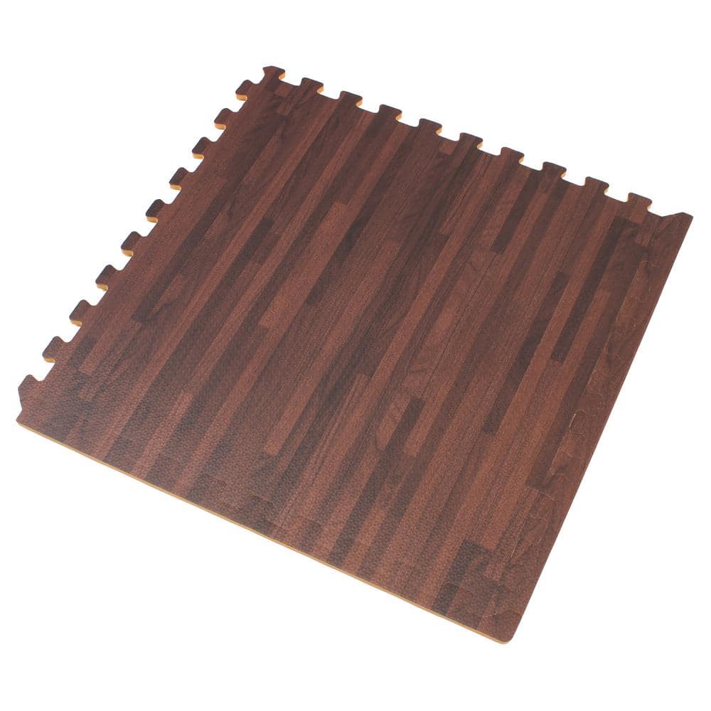 Cherry Printed Wood Grain 24 in. x 24 in. x 3/8 in. Interlocking EVA Foam Flooring Mat (24 sq. ft. / pack) - Hercitys