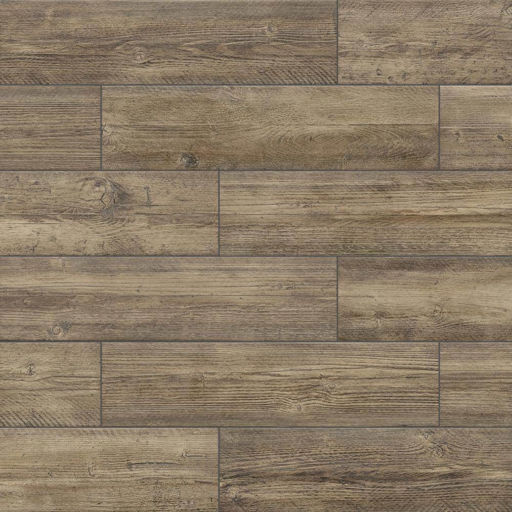 Tahoe Cedar Brown 6 in. x 24 in. Porcelain Floor and Wall Tile (14 sq. ft./Case) - Hercitys