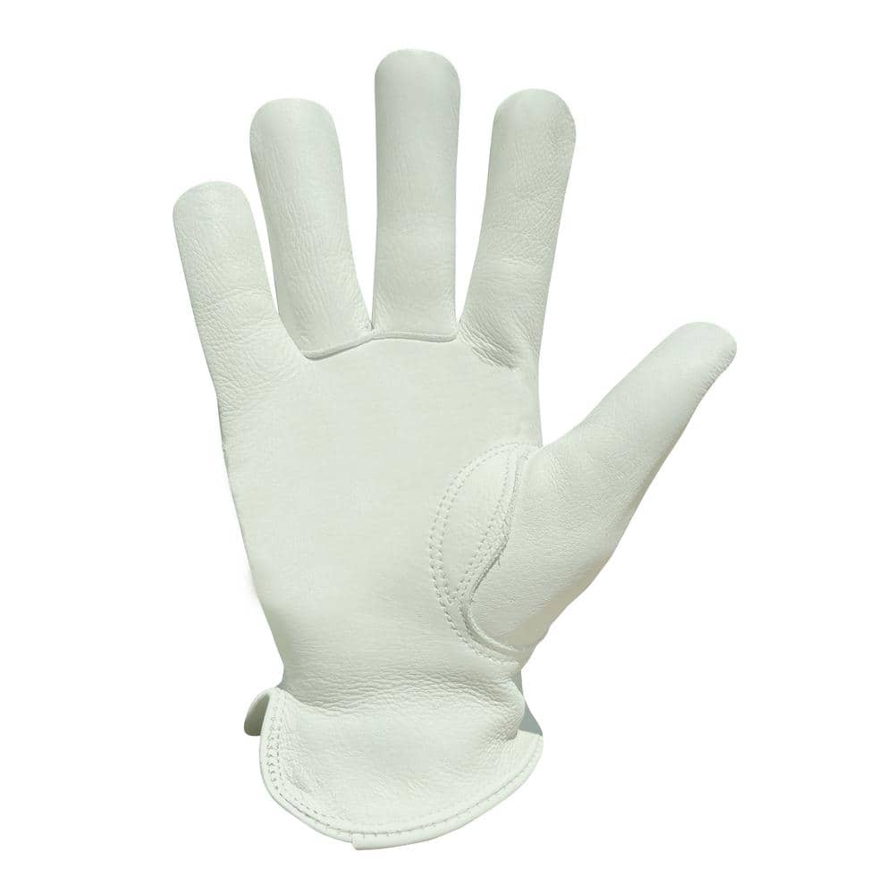X-Large Water-Resistant Cowhide Leather Ball and Tape Cinch Outdoor and Work Glove - Hercitys