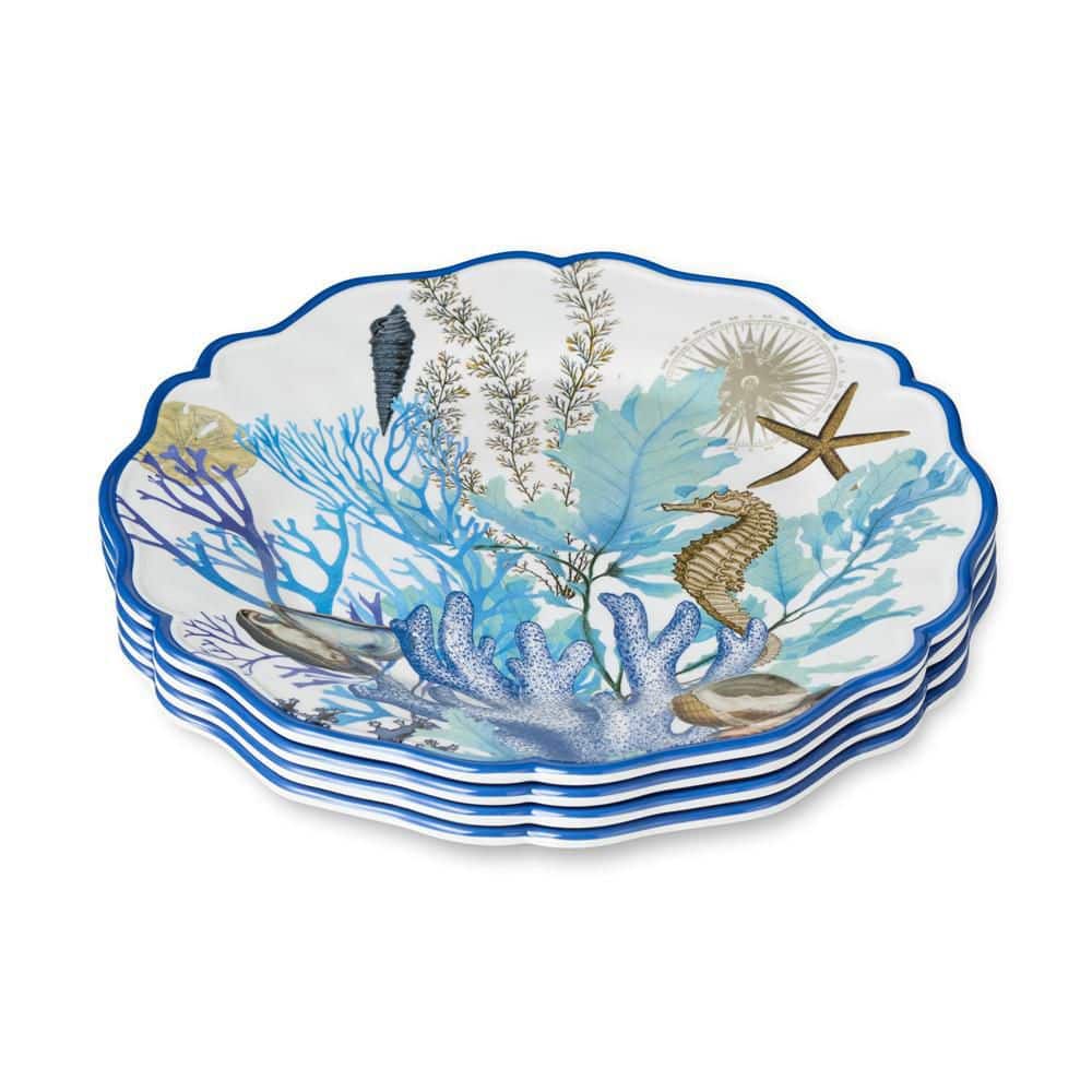 Blue Lagoon Melamine Dinner Plate (Set of 4) - Hercitys