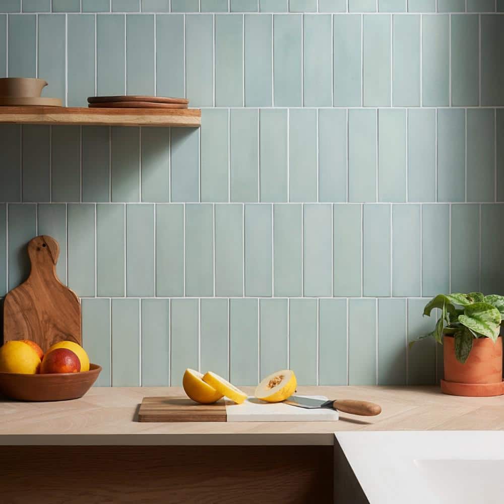 Vibe Robin Egg Blue 2.36 in. x 7.87 in. Matte Cement Subway Wall Tile (3.88 sq. ft./Case) - Hercitys