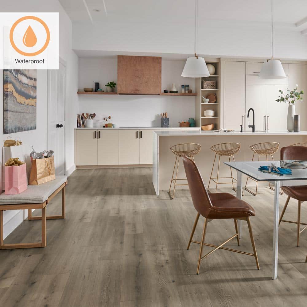 XP+ Stone Haven Oak 10 mm T x 7.4 in. W Waterproof Laminate Wood Flooring (24.5 sqft/case) - Hercitys