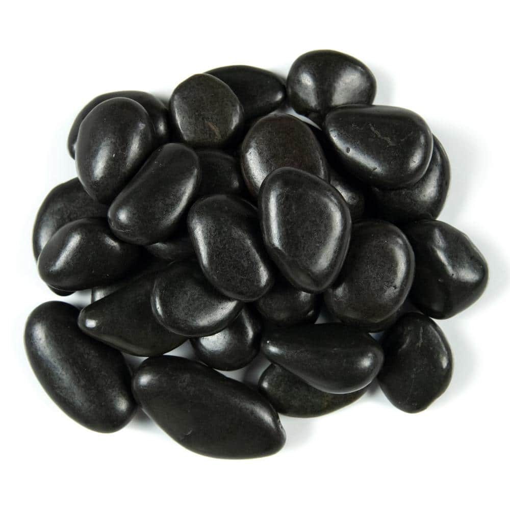 Super Black Polished 0.5 cu. ft. 0.75 in. to 1.25 in. Bagged Landscape Pebbles (1 Bag/0.5 cu. ft. ) - Hercitys
