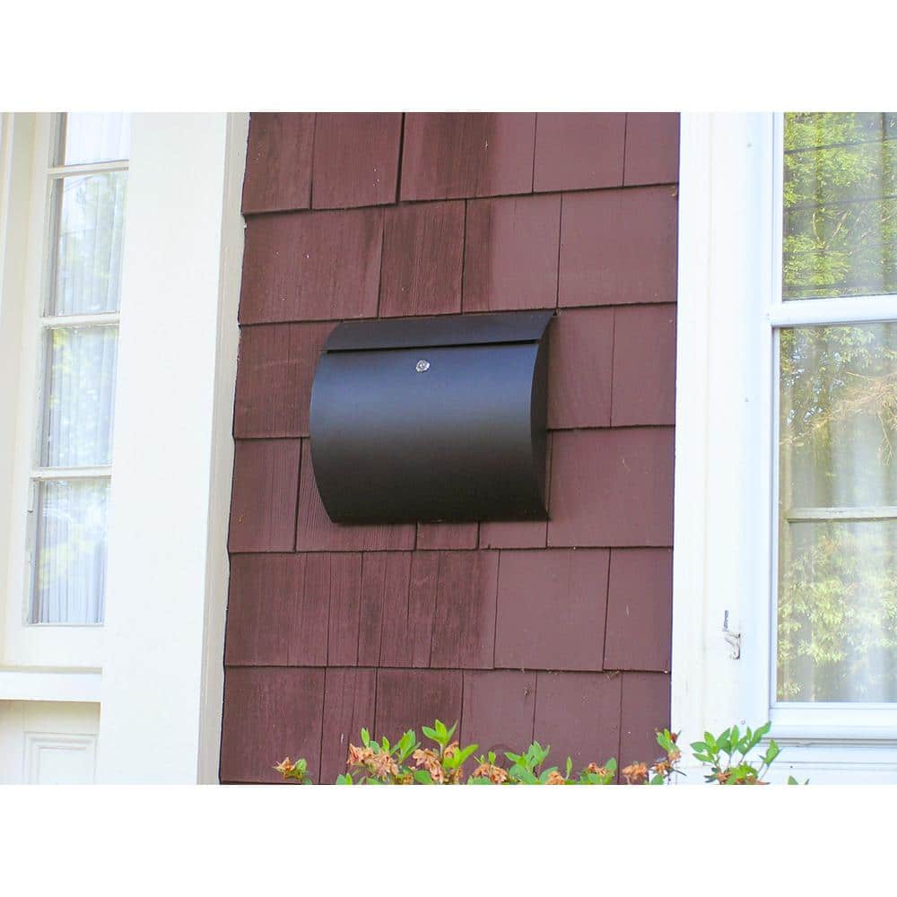 Spira Black Powder Coat Wall Mount Locking Mailbox - Hercitys