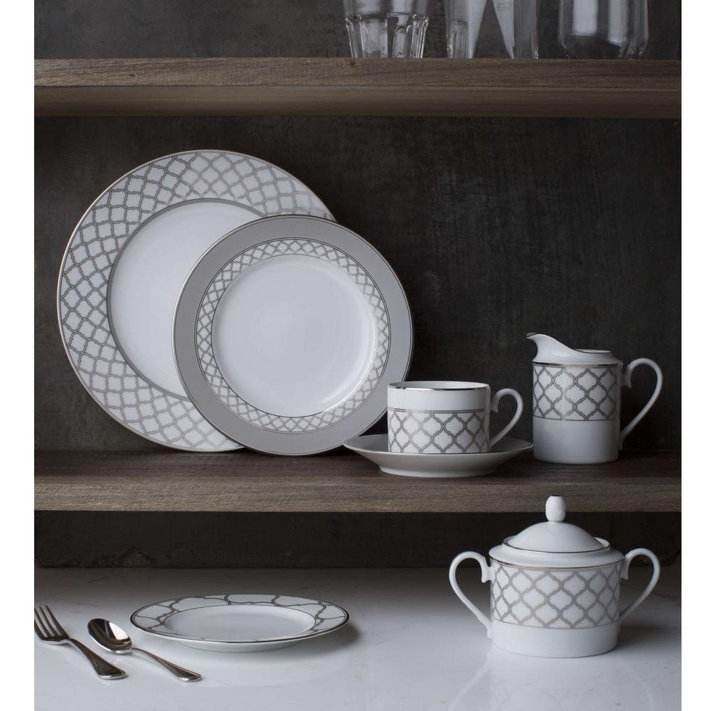 Eternal Palace (Platinum) Porcelain Sugar and Creamer Set - Hercitys