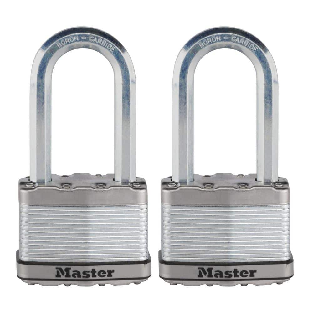 Heavy Duty Outdoor Padlock with Key, 2-1/2 in. Wide, 2-1/2 in. Shackle, 2 Pack - Hercitys