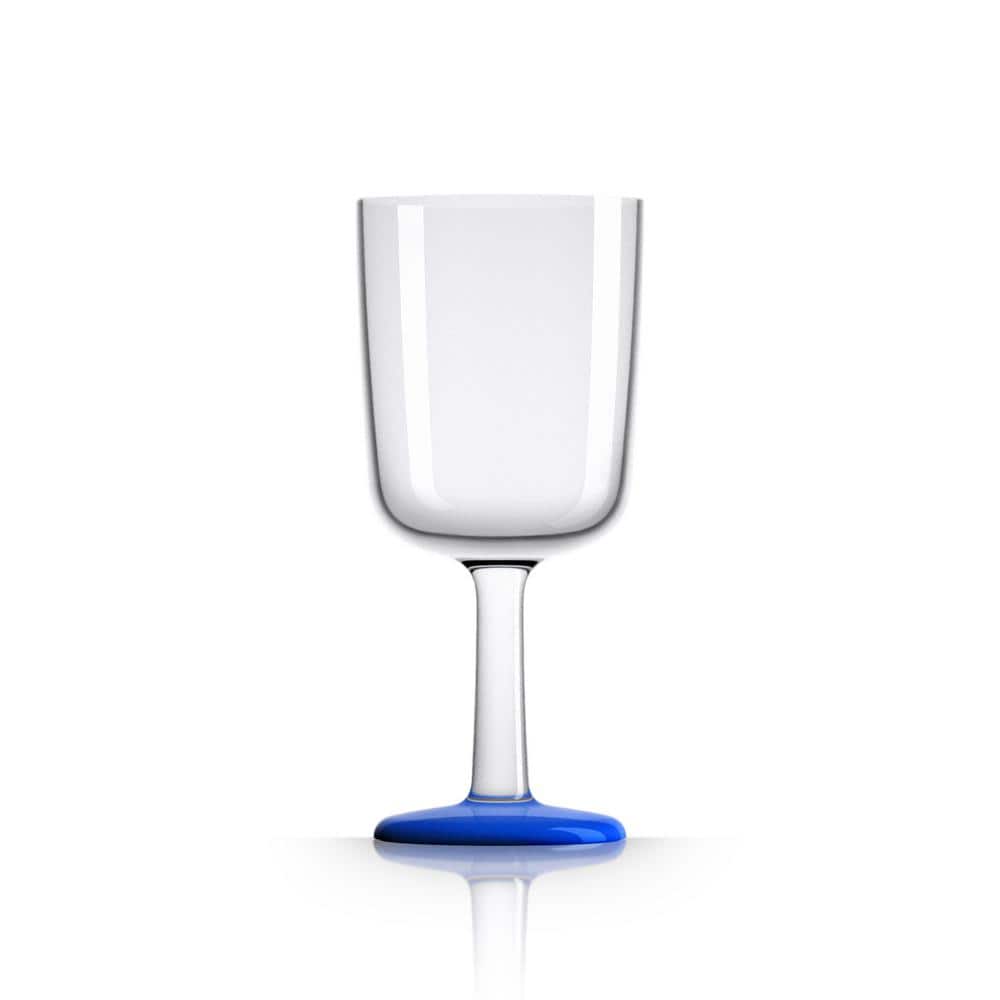 Marc Newson Non-slip Forever-unbreakable 10 oz. Wine Glass Tritan with Klein-blue Non-Slip Base (2-Pack) - Hercitys