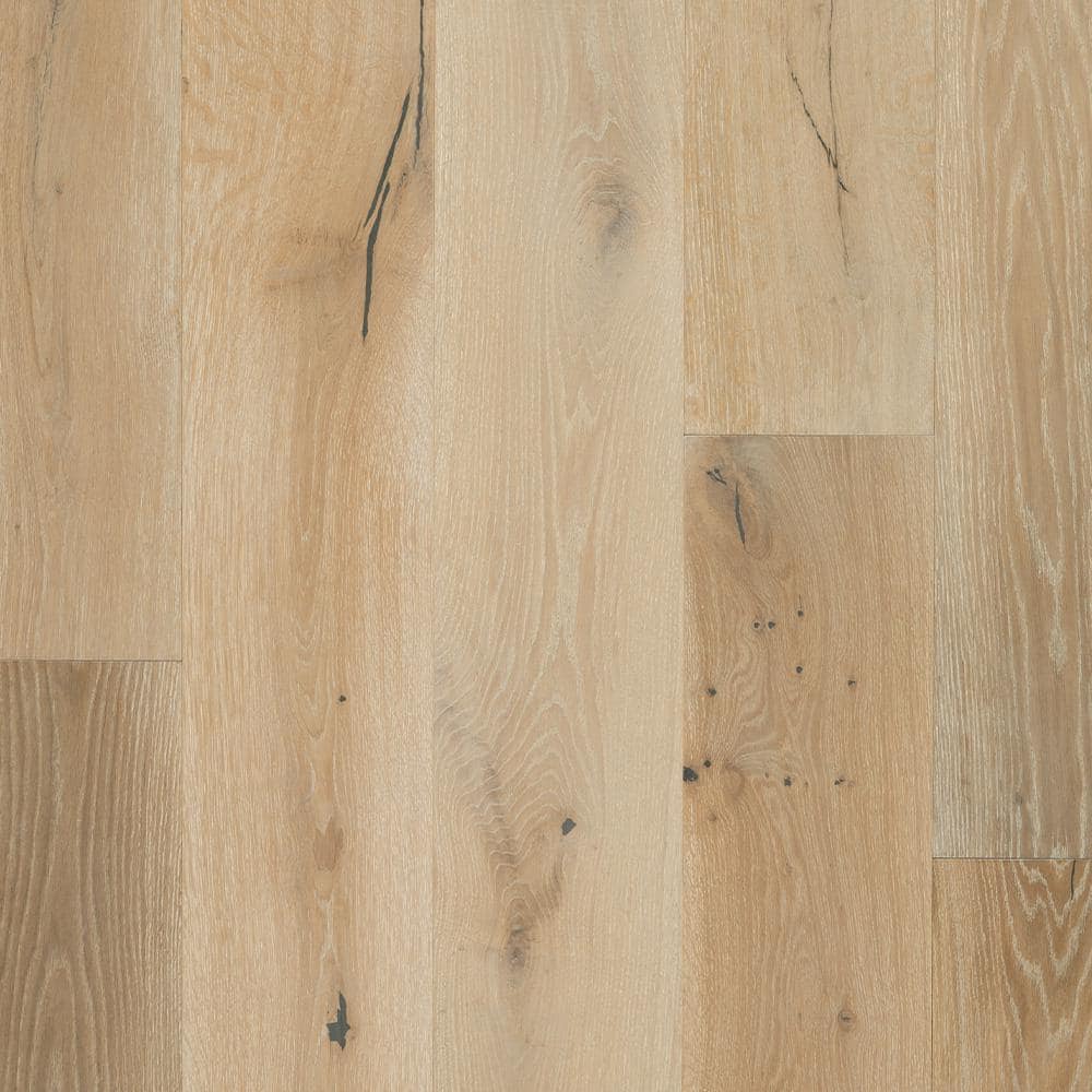 Zen White Oak 5/8 in. T X 9.44 in. W Tongue & Groove Wire Brushed Engineered Hardwood Flooring (28.4 sq.ft./case) - Hercitys