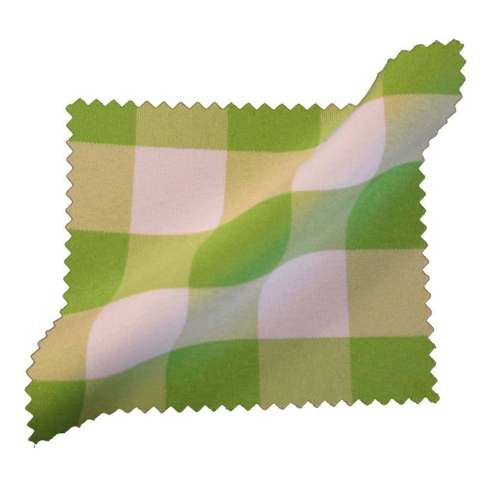 Polyester Gingham Checkered 108 in. CH Round Tablecloth, White and Lime - Hercitys