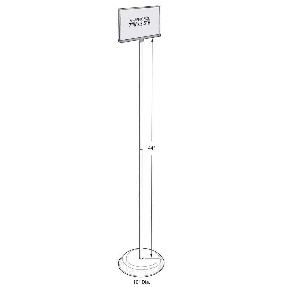 7 in. W x 5.5 in. Acrylic Sign Holder with Metal Pedestal Stand - Hercitys