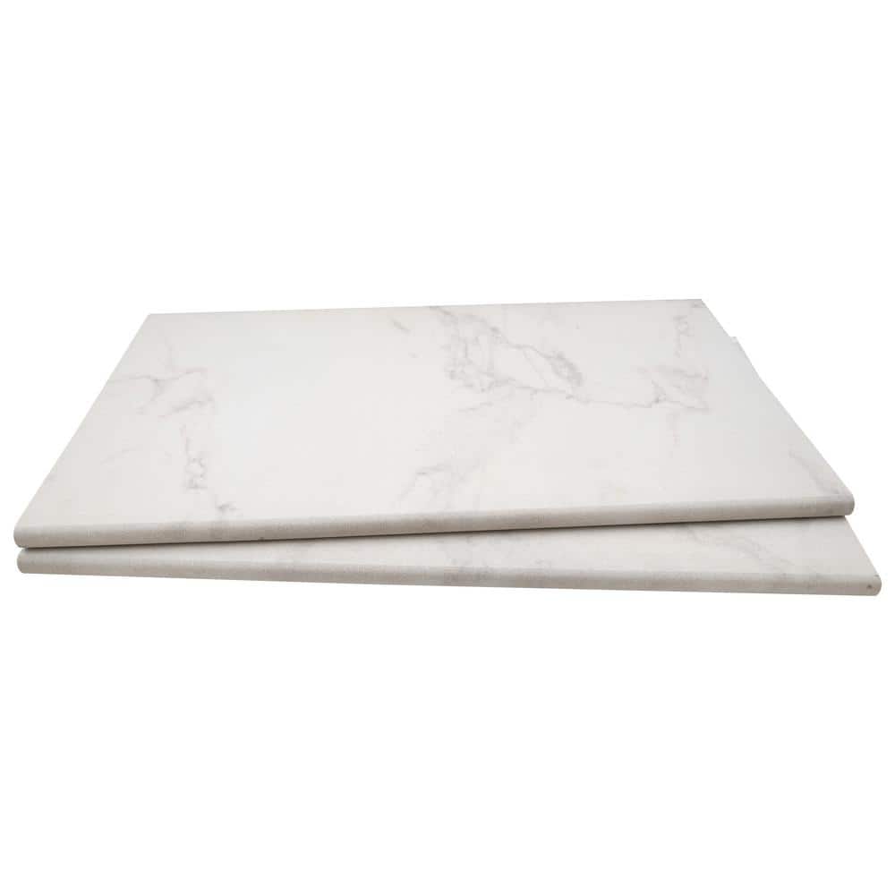Praia Carrara 2 cm x 13 in. x 24 in. Matte Porcelain Stone Look Pool Coping (4.33 sq. ft. / Case) - Hercitys