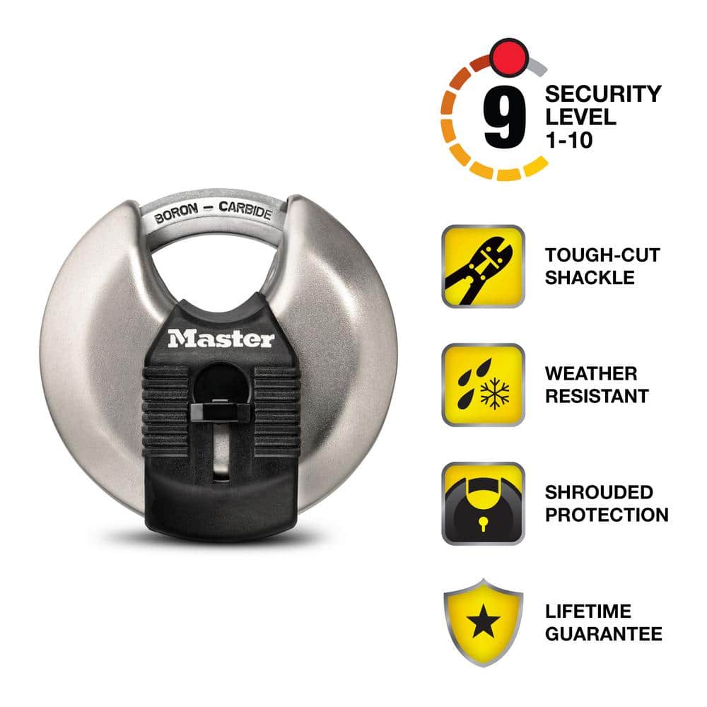 Heavy Duty Outdoor Shrouded Padlock with Key, 3-1/8 in. Wide - Hercitys