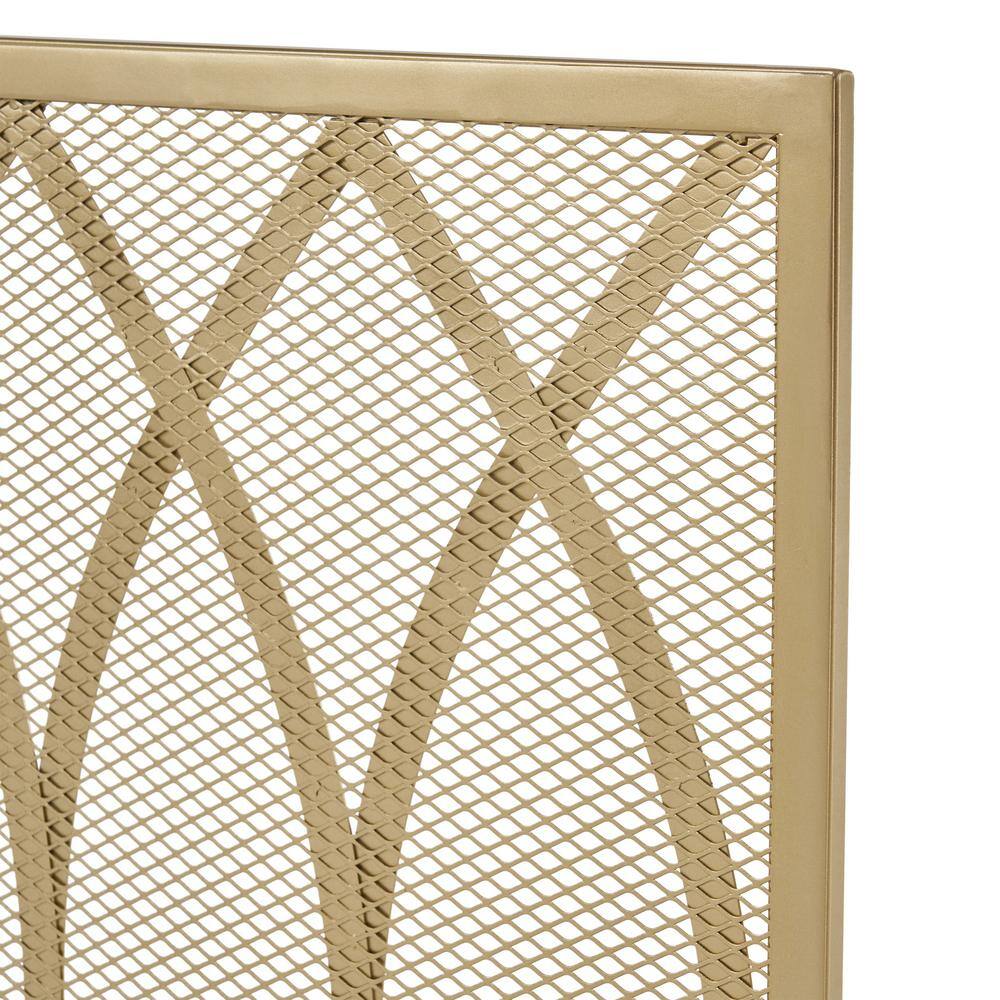 Buncombe Modern Gold Single Panel Iron Fire Screen - Hercitys
