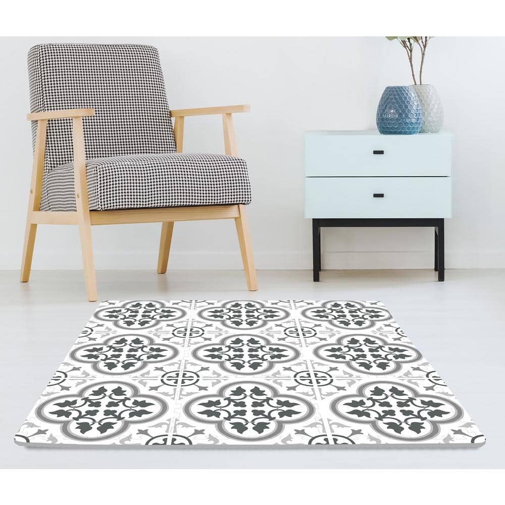 Hamal Gray 34.2 in. x 34.2 in. Matte Foam Interlocking Floor Tile (8.12 sq. ft./Each) - Hercitys