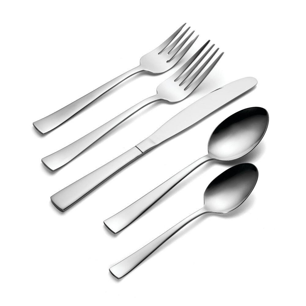 Avery 90-Piece Silver 18/0-Stainless Steel Flatware Set (Service For 12) - Hercitys