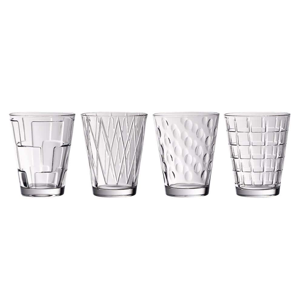 Dressed Up 4-Piece Glass Tumbler Set Assorted Designs - Hercitys