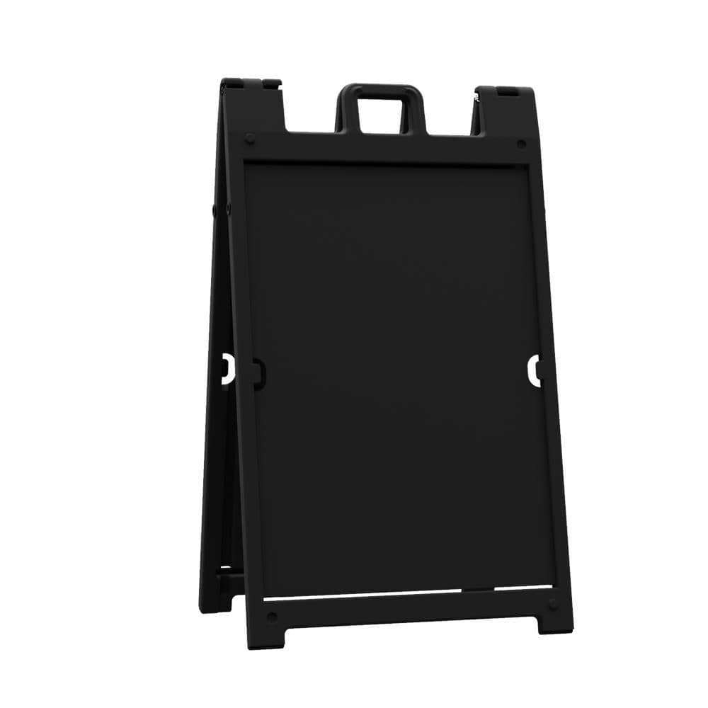 Signicade 24 in. W x 36 in. H Black Plastic Portable Foldable Double-Sided Deluxe Sign Stand - Hercitys