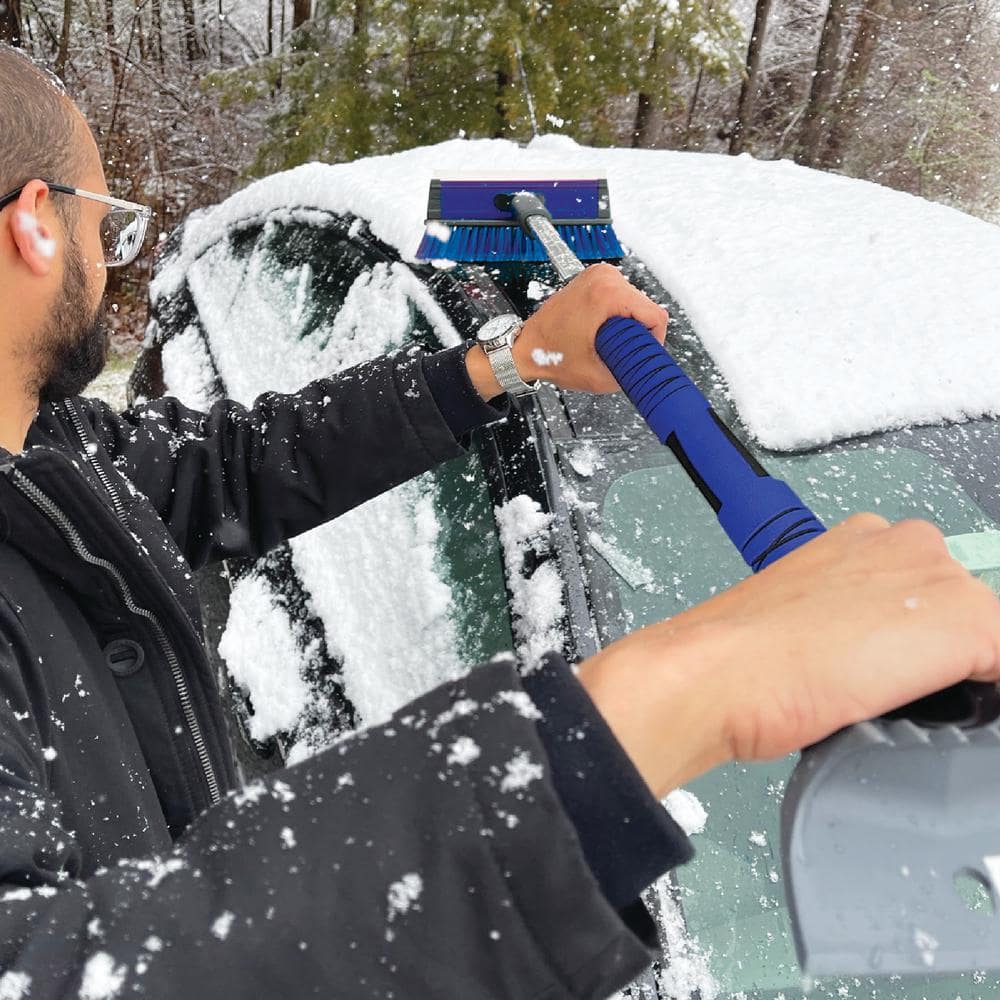 60 in. Extendable, Lightweight Snow Brush and Ice Scraper for Snow Clearing, 14.5 in. Head for Car Truck SUV (2-Pack) - Hercitys