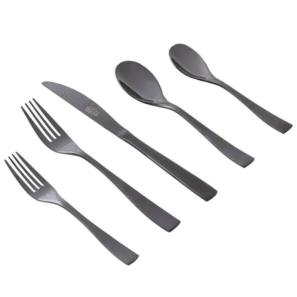 Holland Road 20-Piece Black Stainless Steel Flatware Set - Hercitys