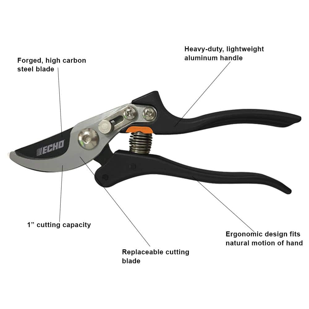 Pro Series Bypass Hand Pruner with Teflon Coated Steel Blades - Hercitys