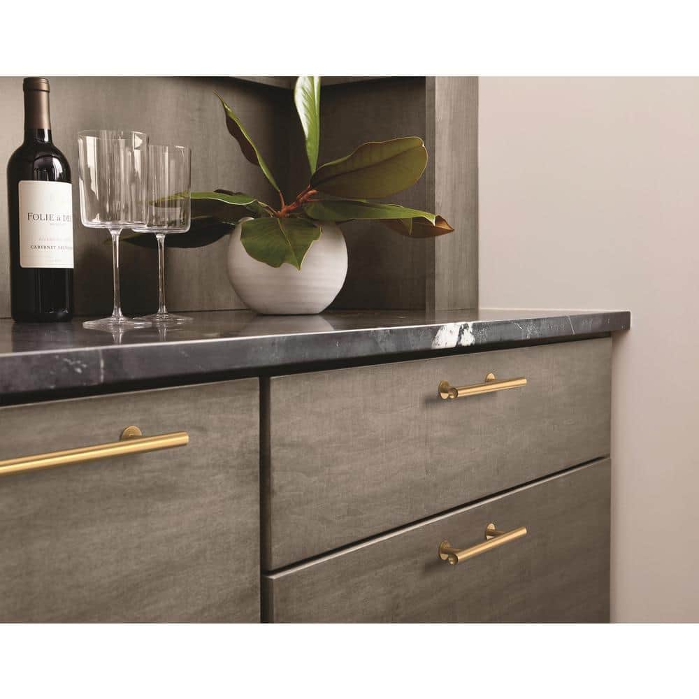 Radius 5-1/16 in. (128mm) Modern Champagne Bronze Bar Cabinet Pull - Hercitys