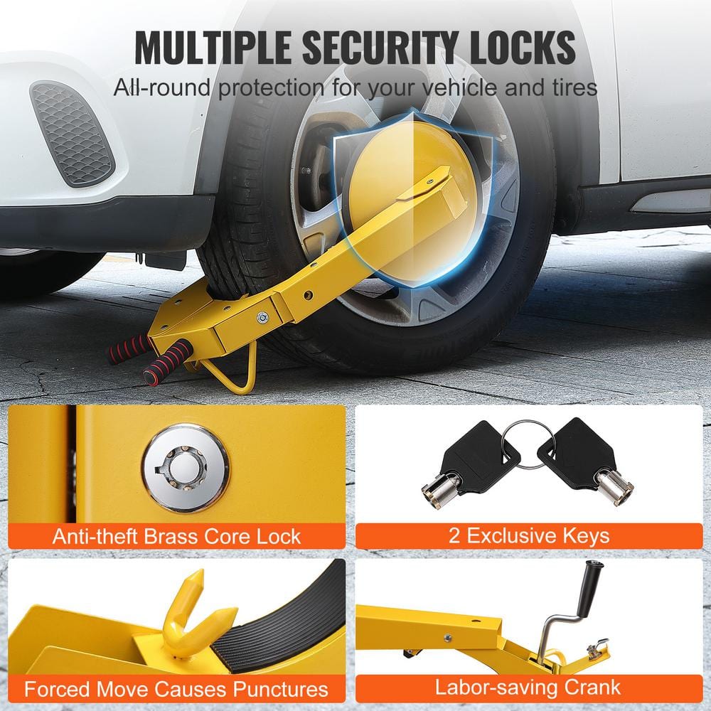 Wheel Lock Clamp, 1 Pack Trailer Wheel Lock, Heavy-Duty Anti Theft Tire Lock, Adjustable Tire Boot Lock Tire Claw - Hercitys