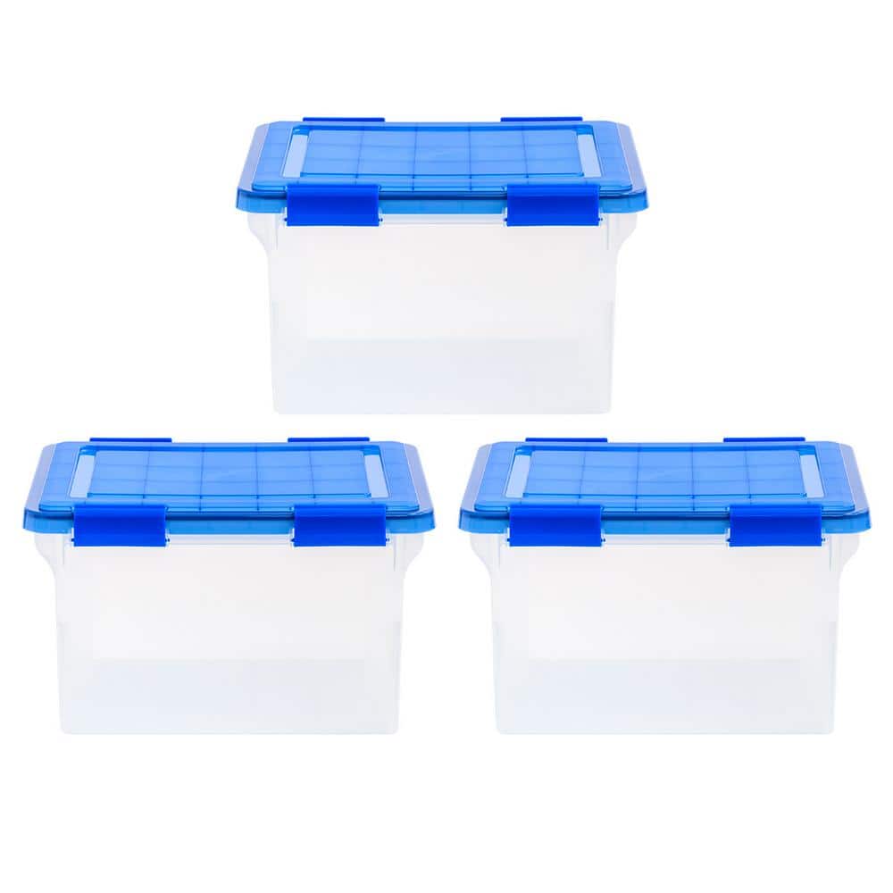Stackable Plastic Legal/Letter File Storage Tote – Set of 3 - Hercitys