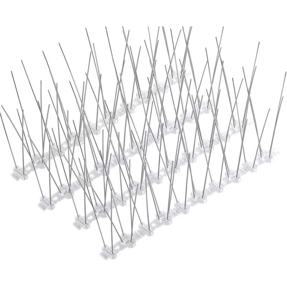 Flexible Stainless Steel Bird Spikes with Plastic Base, 4.1 ft. Coverage for Roof, Fence, Mailbox, Window - Hercitys