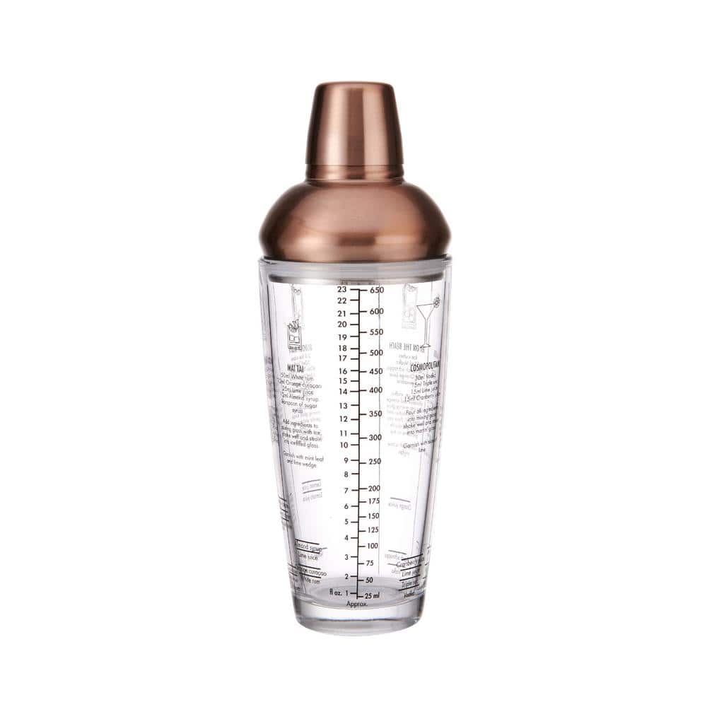 650-ml Recipe Cocktail Shaker, Glass/Stainless Steel - Hercitys