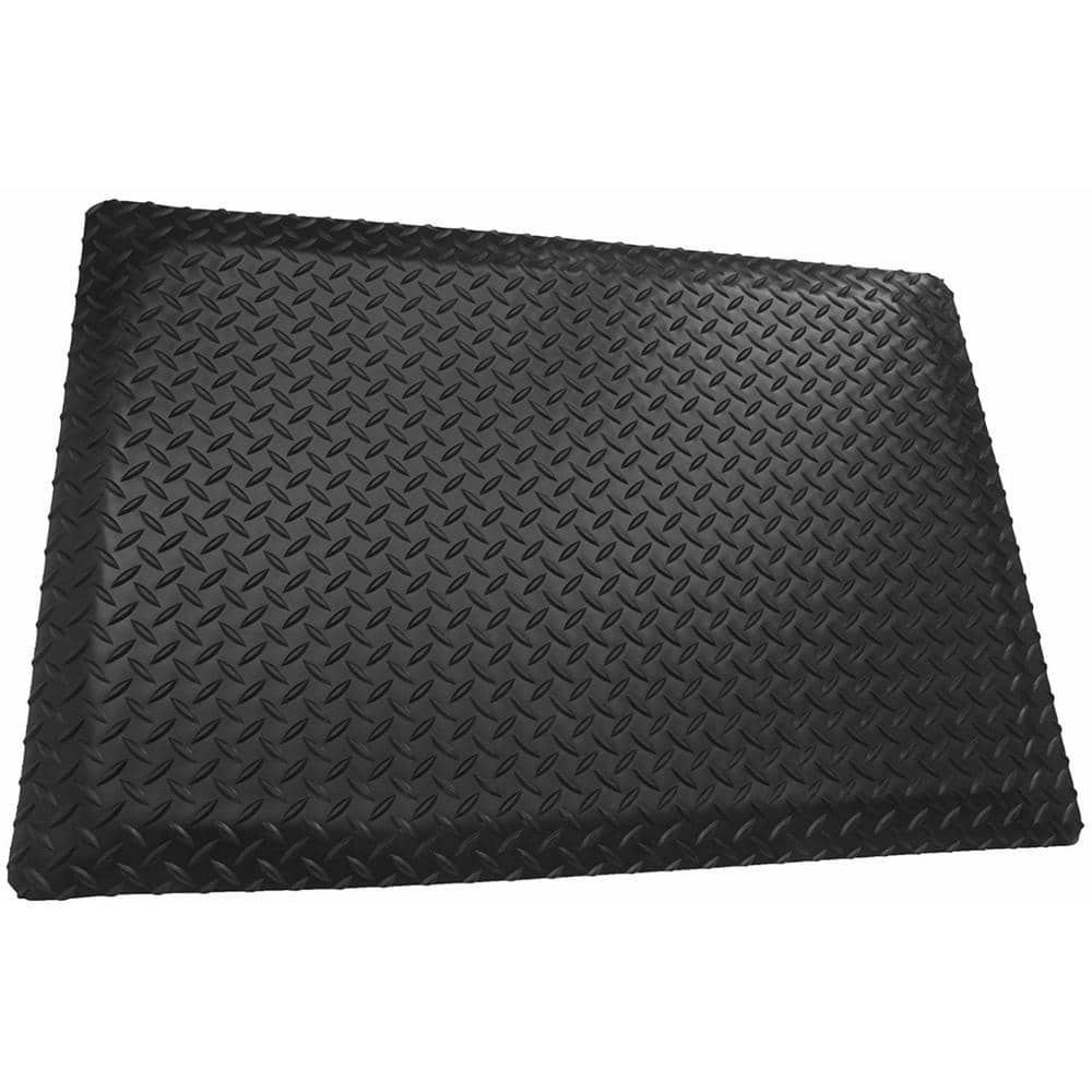 Black 2 ft. x 5 ft. x 1 in. Diamond Plate Anti-Fatigue Mat - Hercitys