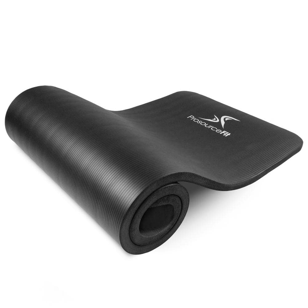 All Purpose Black 71 in. L x 24 in. W x 1 in. T Extra Thick Yoga and Pilates Exercise Mat Non Slip (11.83 sq. ft.) - Hercitys