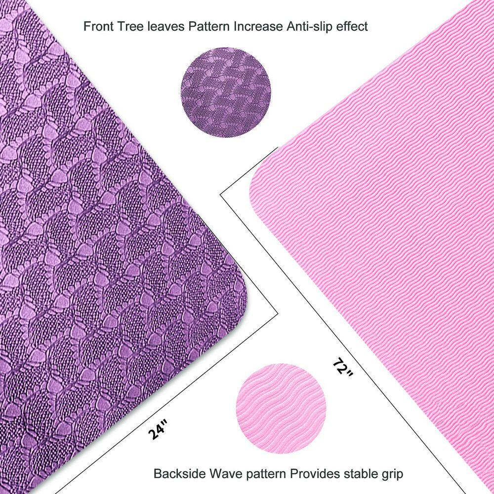 Purple 24 in. W x 72 in. L x 0.3 in. T Thermoplastic Elastomers Gym Flooring Mat (12 sq. ft.) - Hercitys