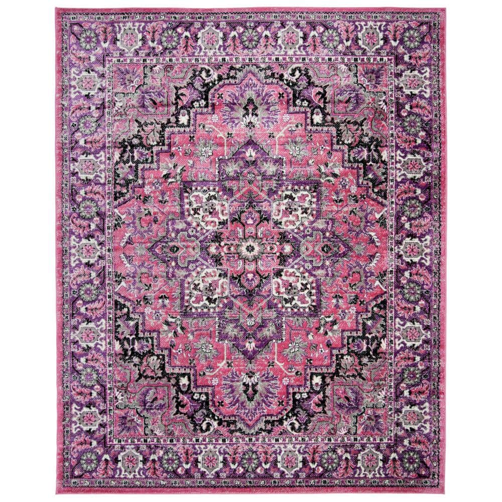 Skyler Pink/Ivory 9 ft. x 12 ft. Border Area Rug - Hercitys