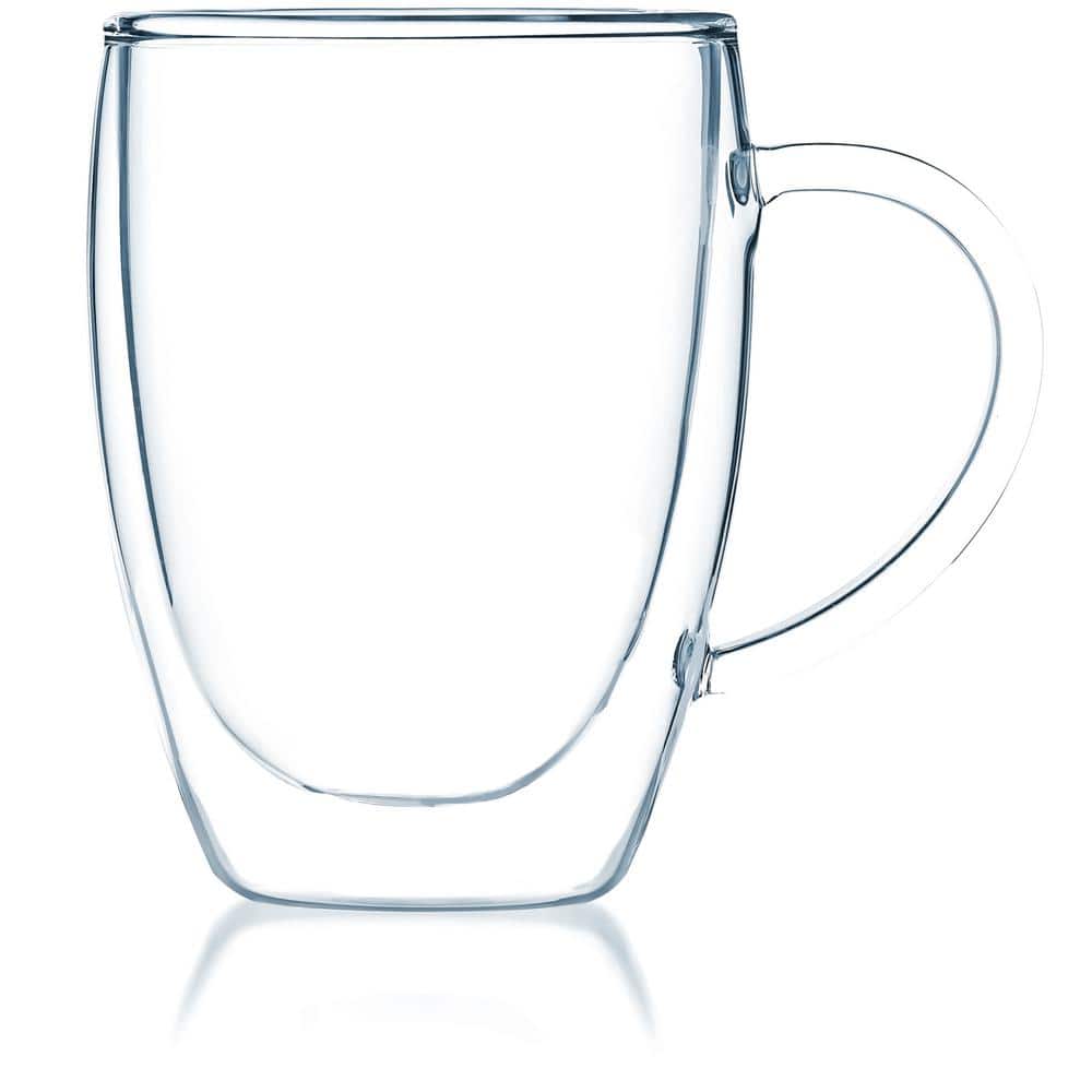 Bistro 12 oz. Double Wall Glass with Handle Dishwasher Safe - Hercitys