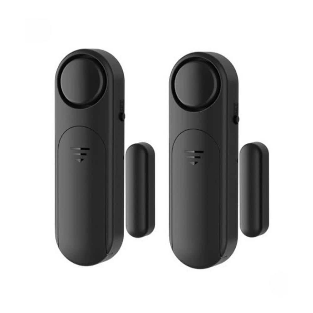 Door Alarms When Opened 120dB for Kids Safety/Home Security, Window/Door Open Sensor, Sliding Front in Black (2-Pack) - Hercitys
