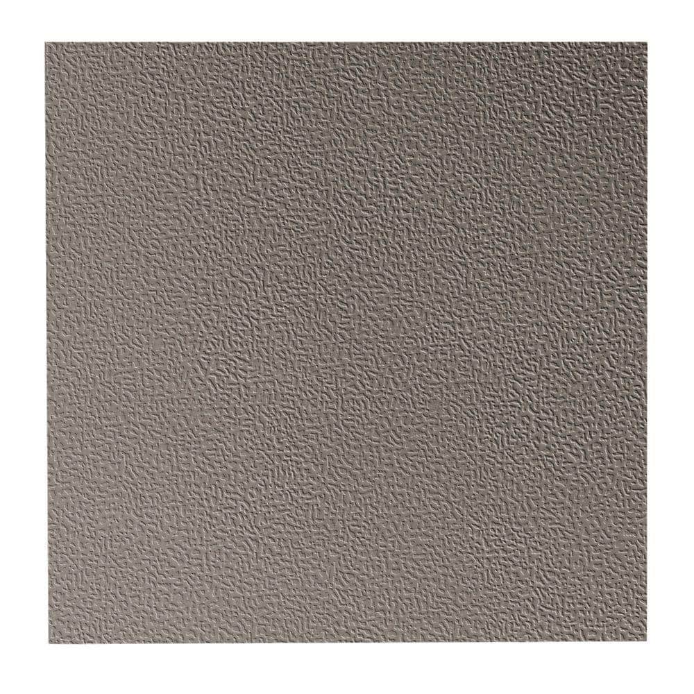 Hammered Pattern 19.69 in. x 19.69 in. Pewter Rubber Tile - Hercitys