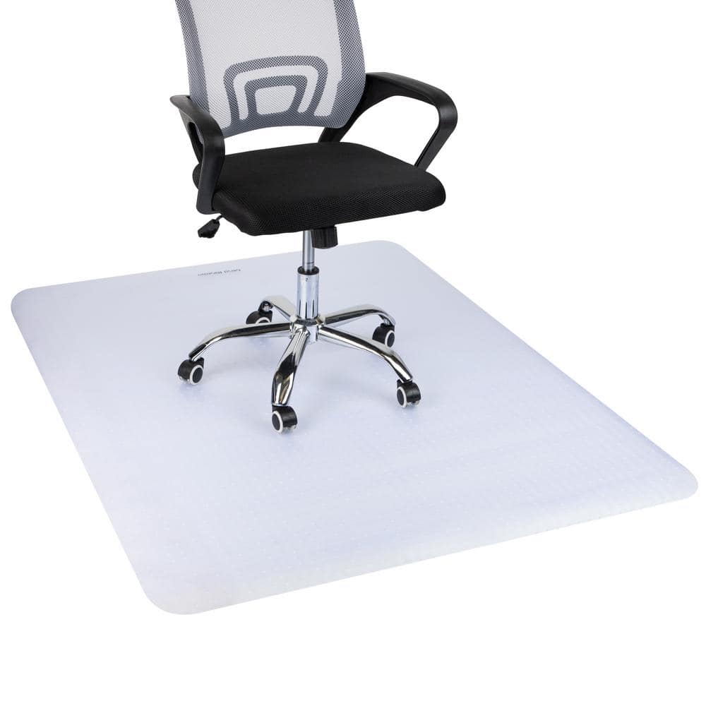 Clear PVC Office Chair Mat for Carpet Under Desk Protector 60 in. L x 46.25 in. W x 0.125 in. H - Hercitys