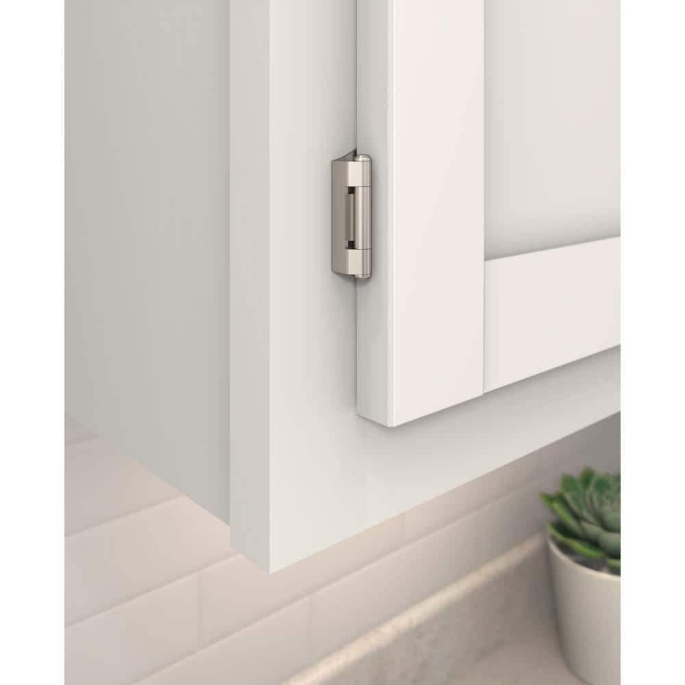Satin Nickel 1/4 in. (6 mm) Double-Demountable Inset Hinge (2-Pack) - Hercitys