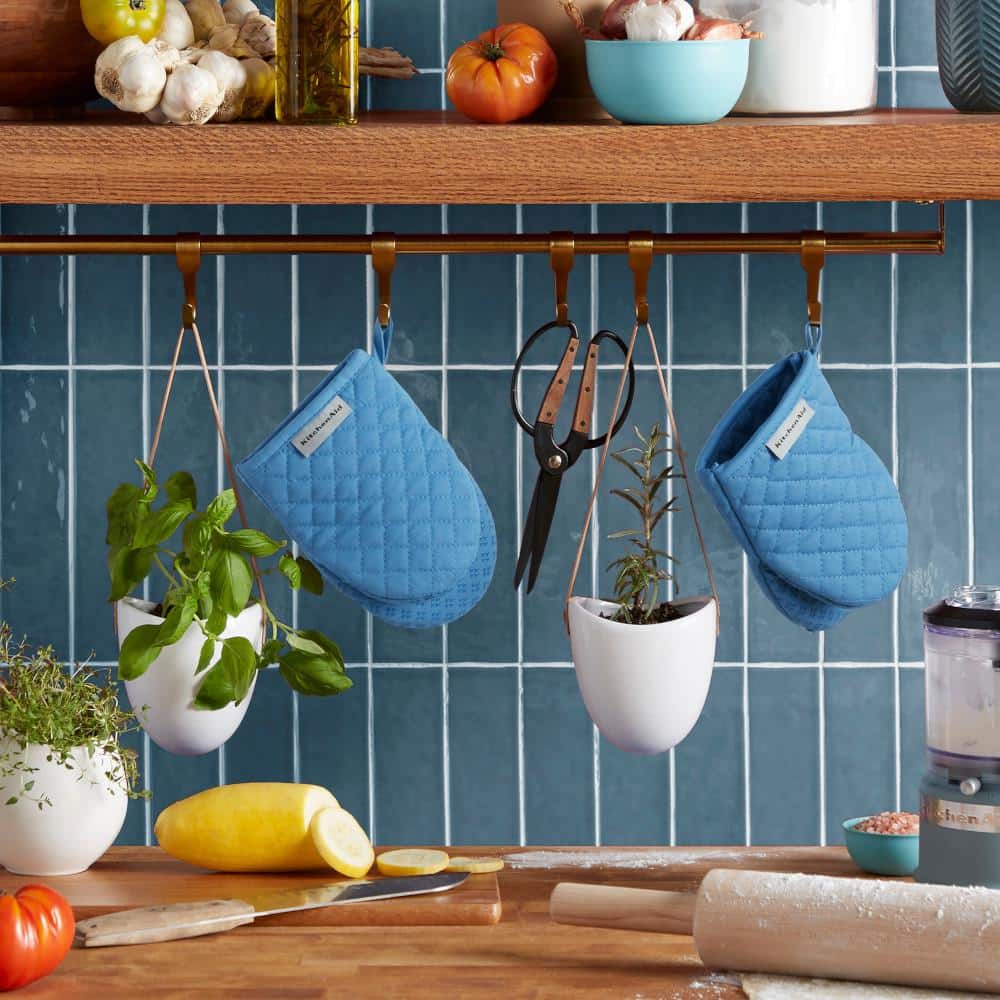 Asteroid Silicone Grip Blue Mini Oven Mitt Set (2-Pack) - Hercitys