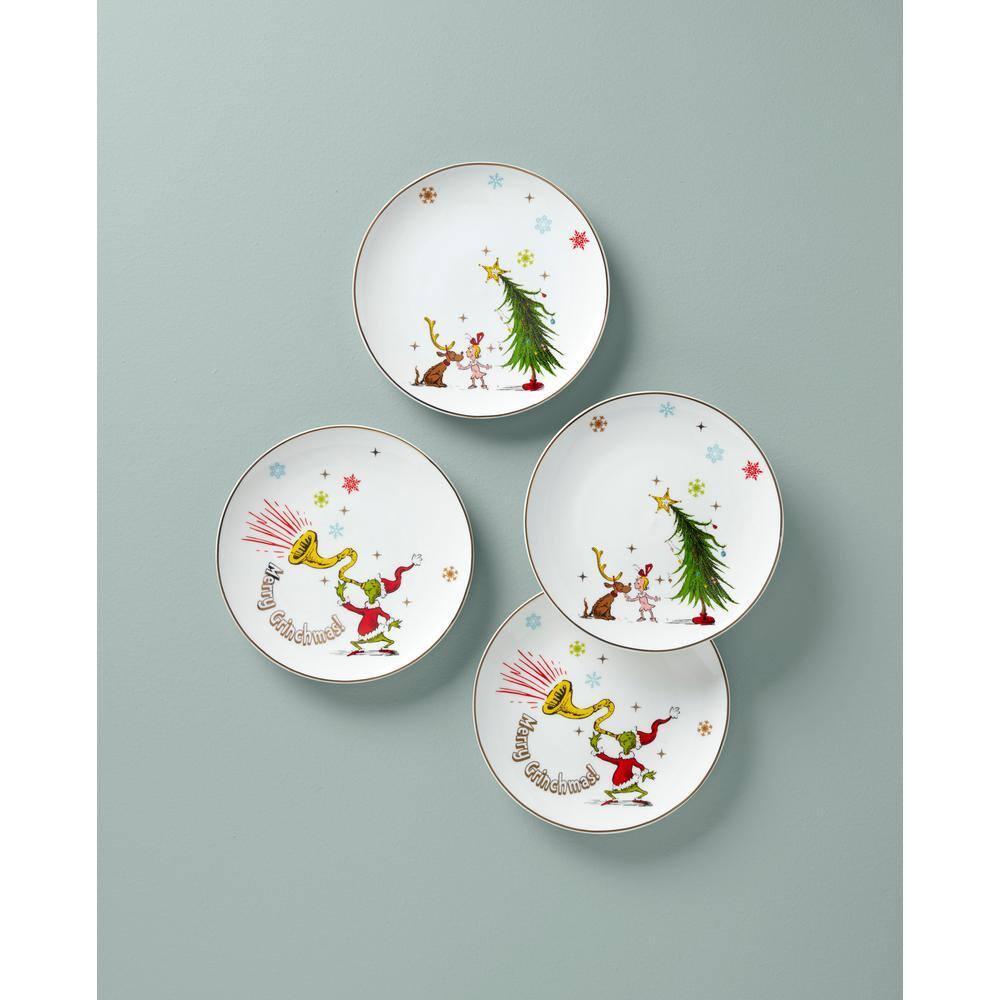 Merry Grinchmas Ivory Accent Plate (Set of4) - Hercitys