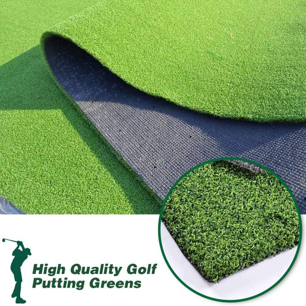 GOLF Putting Green 12 ft. W x Cut To Length Green Artificial Grass Turf - Hercitys