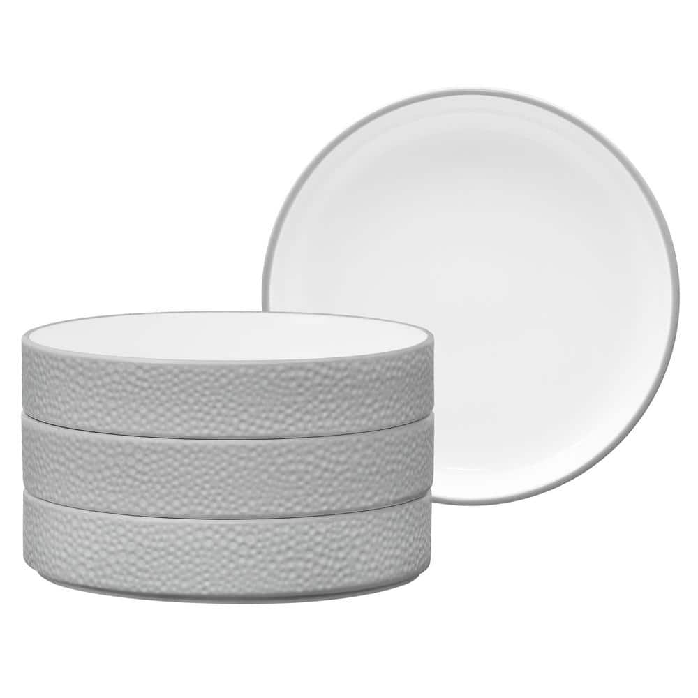 Colortex Stone Gray 7.5 in. Porcelain Deep Plates, (Set of 4) - Hercitys