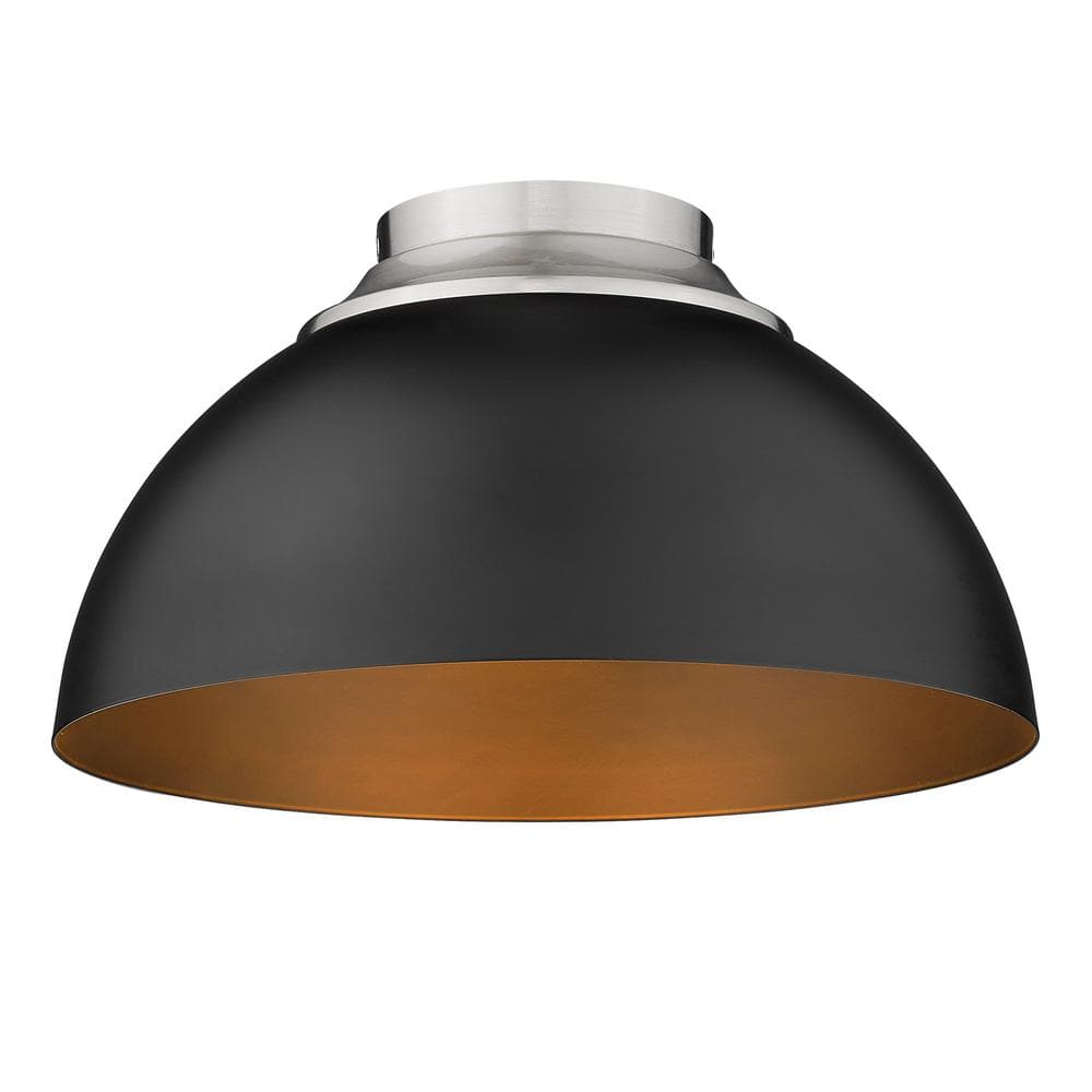 Zoey 13.75 in. 3-Light Matte Black Flush Mount - Hercitys
