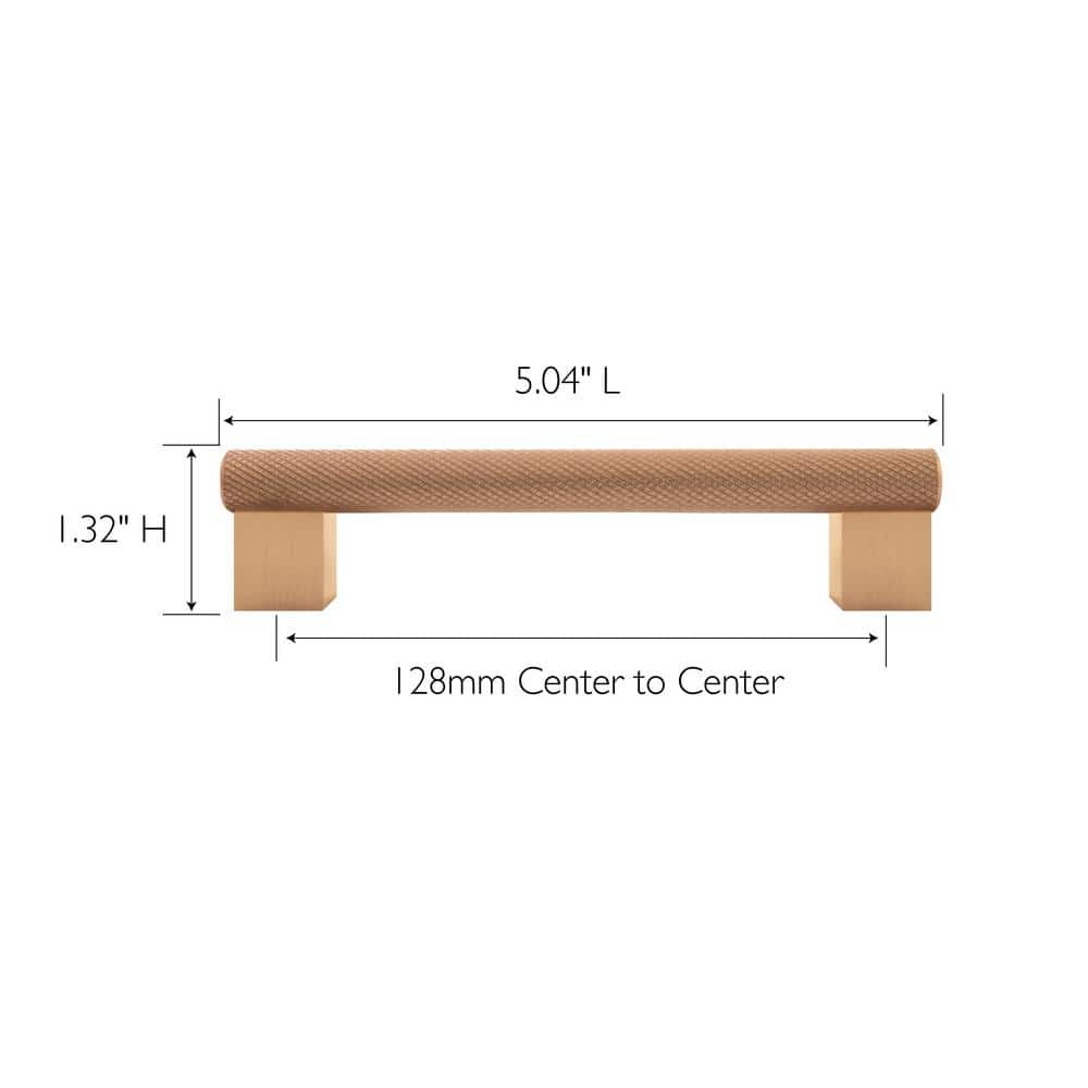 Porter 5 in. (128mm) Center-to-Center, Satin Gold Bar Pull, 5-Pack - Hercitys