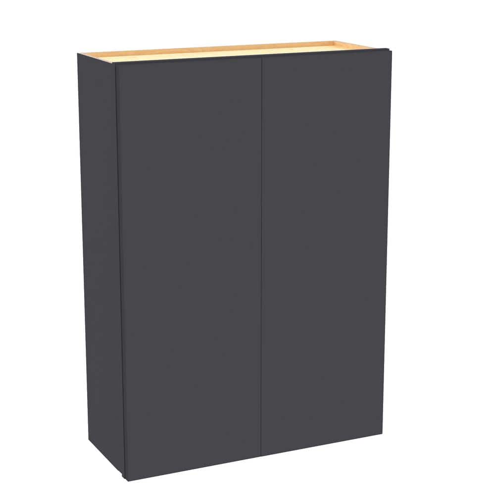 Hargrove 27 in. W x 12 in. D x 42 in. H Assembled Plywood Wall Kitchen Cabinet in Valiant Onyx with Soft Close - Hercitys