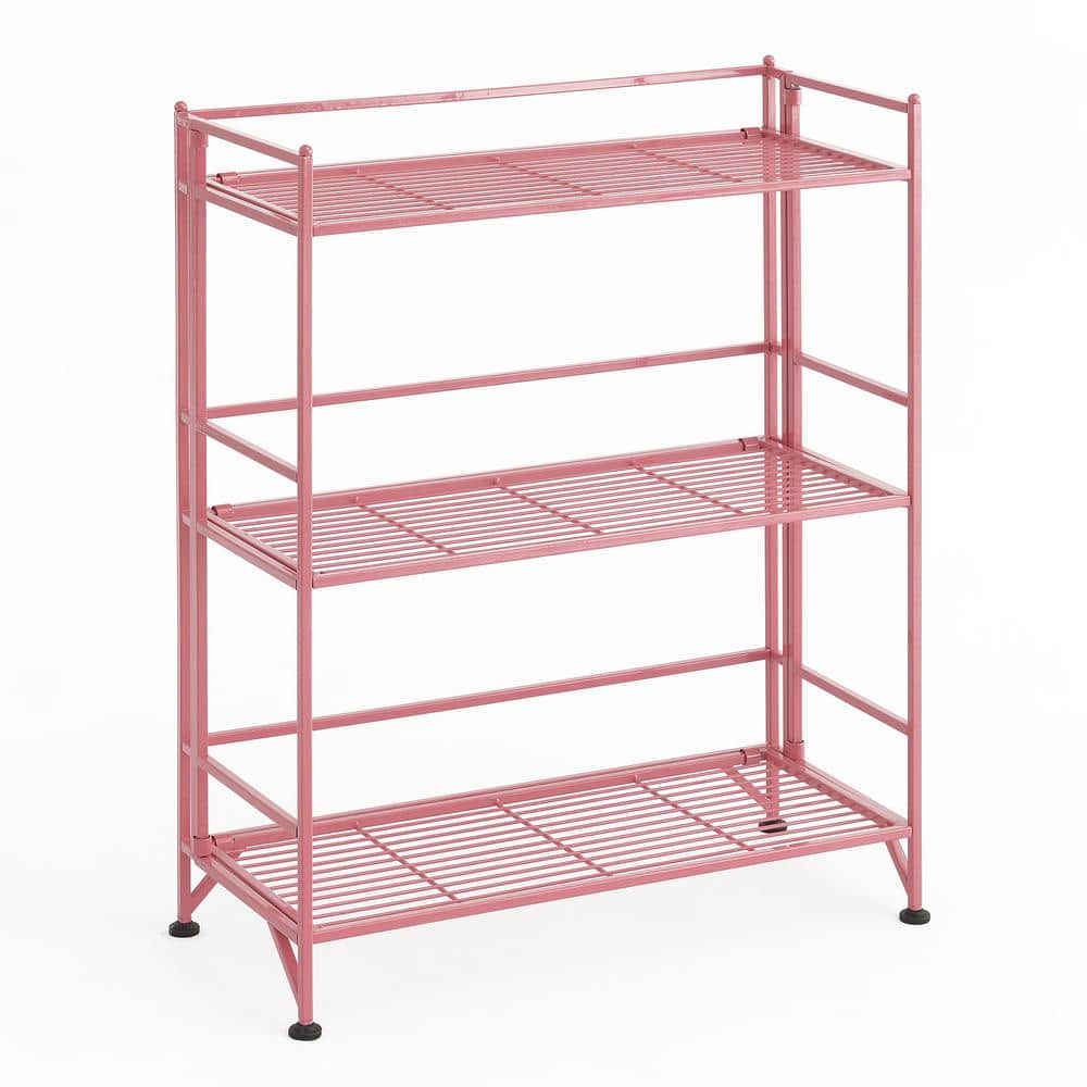 Xtra Storage 3-Tier Pink Metal Household Shelving Unit (25.25 in. W x 32.5 in. H x 11.25 in. D) - Hercitys