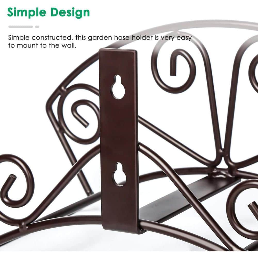 Wall Mount Garden Hose Holder, Heavy-Duty Water Hose Holder Durable Metal Hose Hanger - Hercitys