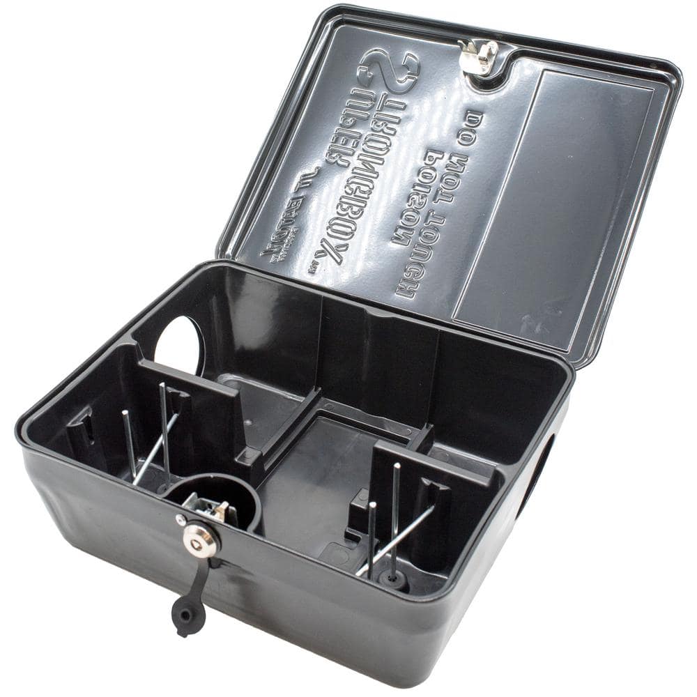 Black Super Strongbox Galvanized Steel Tamper-Resistant Bait Station, 6-Pack - Hercitys