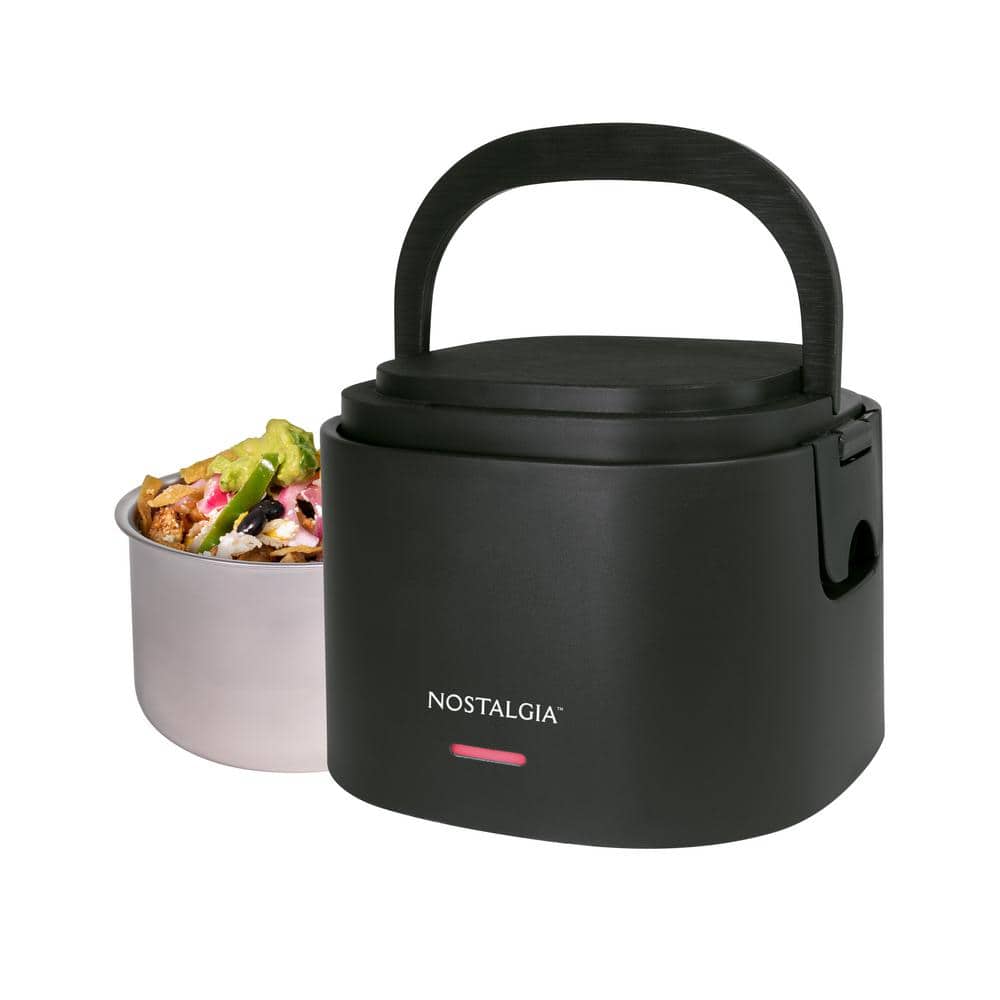 Black 20 oz Portable Heated Lunch Box - Hercitys