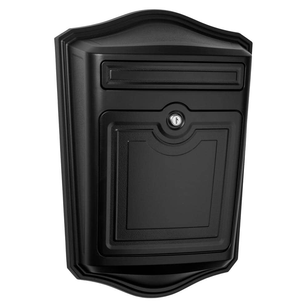 Maison Black, Medium, Aluminum, Locking, Wall Mount Mailbox - Hercitys